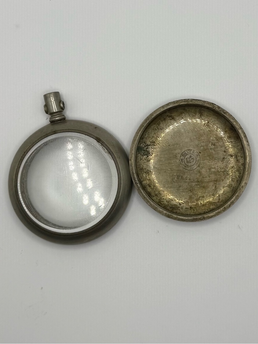 Vintage Silveroid Silver Pocket Watch Case with Glass Crystal - 1900’s